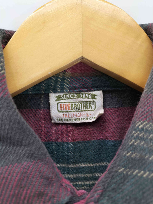 ファイブブラザー FIVE BROTHER 90S TALLMAN マドラスチェック 両フラップ ヘビーネル シャツ メンズ import:L